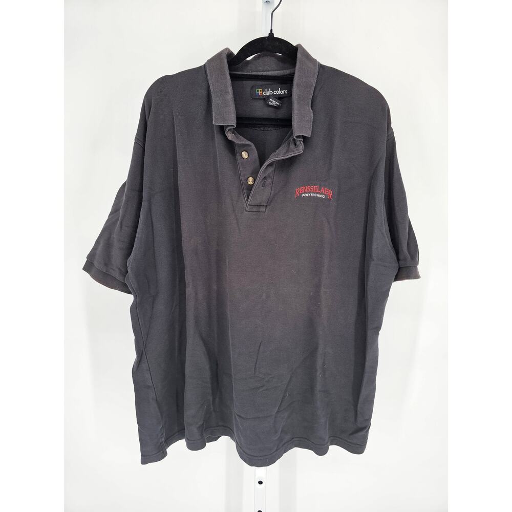 Rensselaer Polytech Mens Sz 2XL Short Sleeve Polo Shirt Black Embroidered